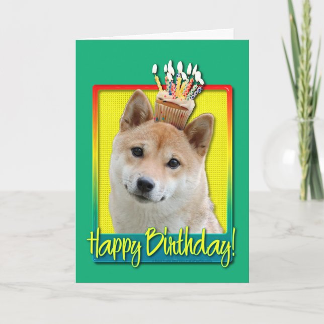 Tarjeta Torta de cumpleaños - Shiba Inu (Anverso)