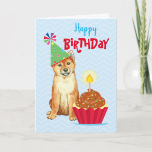 Tarjeta Torta de cumpleaños Shiba Inu