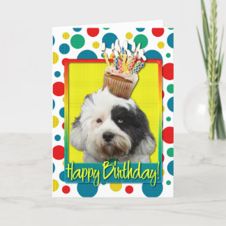 Tarjeta Torta de cumpleaños - Terrier tibetano