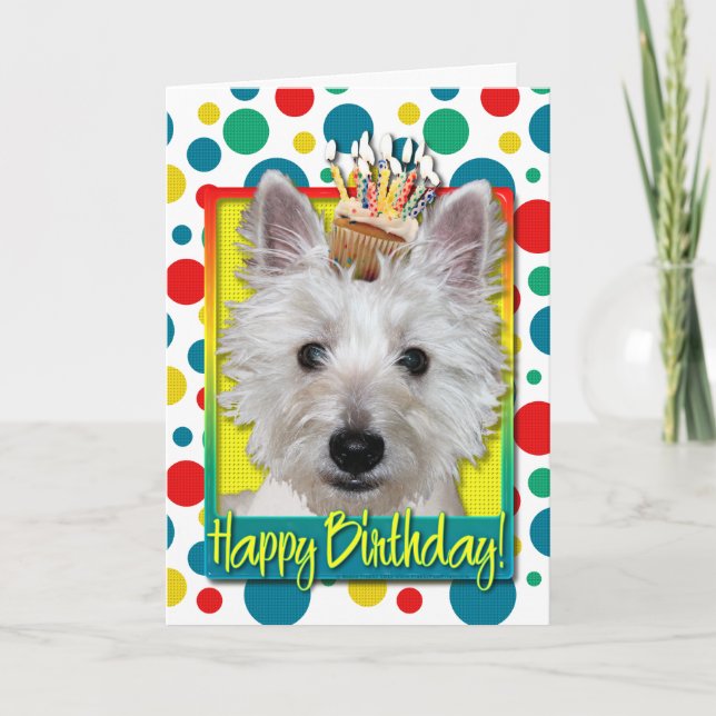 Tarjeta Torta de cumpleaños - Westie - Tanque (Anverso)