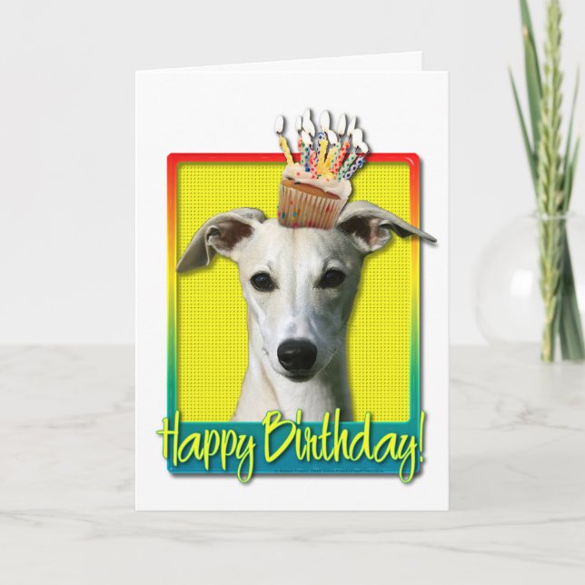 Tarjeta Torta de cumpleaños - Whippet (Anverso)