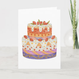 Tarjeta Torta de dos niveles de fresa