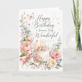 Tarjeta Torta de Feliz Cumpleaños para Alguien Verdaderame