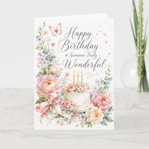 Tarjeta Torta de Feliz Cumpleaños para Alguien Verdaderame