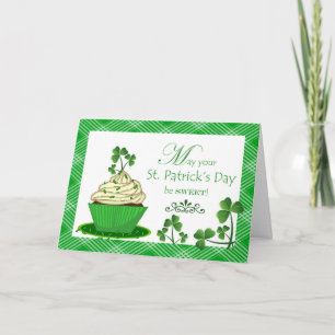 Tarjeta Torta de San Patricio con Shamrock