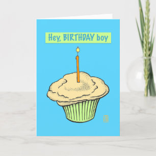 Tarjeta Torta de torta con velas "Hey, Birthday Boy"