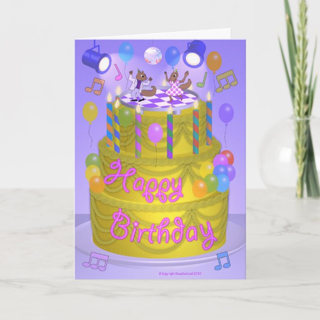 Tarjeta Torta del "feliz cumpleaños" (inglesa) (Anverso)