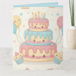 Tarjeta Torta Linda y Magdalenas