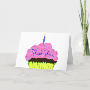 Tarjeta Torta rosa Cumpleaños Gracias Cartas