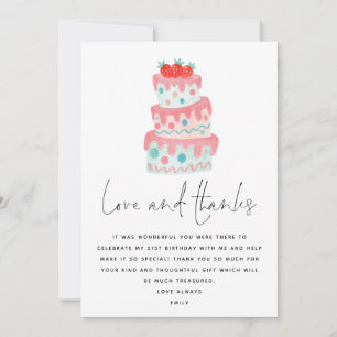 Tarjeta Torta Torcida de Moda Guión Cumpleaños 21 Agradeci