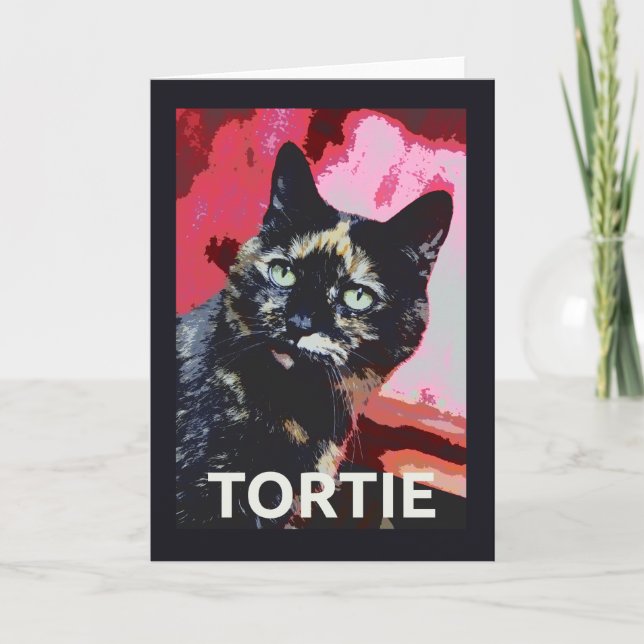 Tarjeta TORTIE Tortoiseshell Cat Card (Anverso)