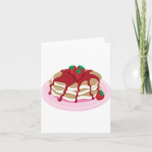 Tarjeta Tortitas de Fresa Dulce Comida para Desayuno
