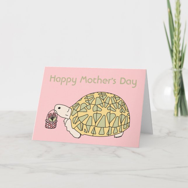 Tarjeta Tortoise del Día de la Madre del personali (Anverso)