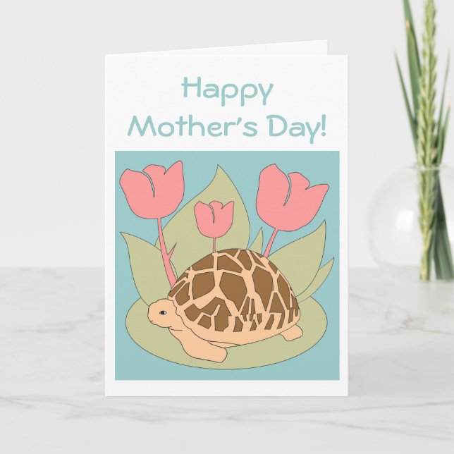 Tarjeta Tortoise Estrella del Día de la Madre (azu (Anverso)