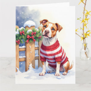Tarjeta Tórtola de Agua Americana Pit Bull Terrier Festivo