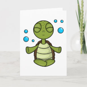 Tarjeta Tortuga a meditar en sentarse