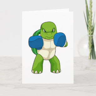 Tarjeta Tortuga como boxeador con guantes de boxeo