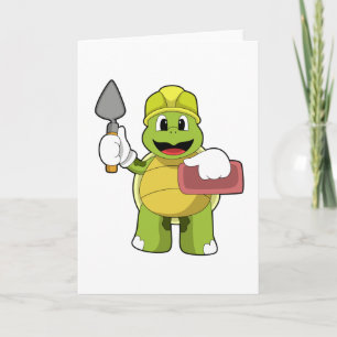 Tarjeta Tortuga como masón con piedra