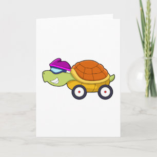 Tarjeta Tortuga con caparazón como auto
