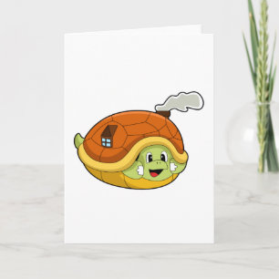 Tarjeta Tortuga con caparazón como casa