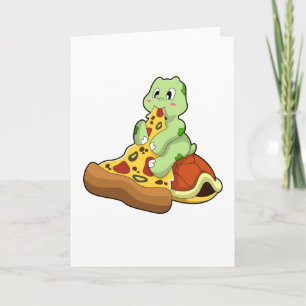 Tarjeta Tortuga con pizza