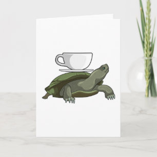 Tarjeta Tortuga con taza de té