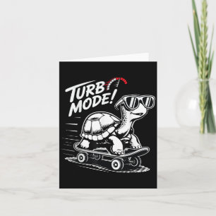 Tarjeta Tortuga Cool En Monopatín Divertido Turbo Regalo V