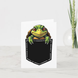 Tarjeta Tortuga Cuta En El Bolsillo Funny Halloween Set C
