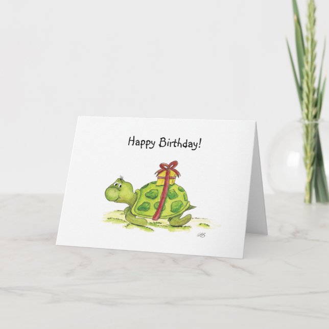 Tarjeta Tortuga de cumpleaños (Anverso)