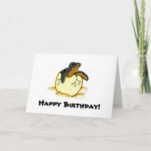 Tarjeta tortuga de incubación, ¡Feliz cumpleaños!