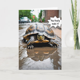 Tarjeta Tortuga de Jubilación Feliz