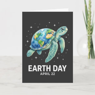 Tarjeta Tortuga marina Día de la Tierra 22 de abril amor p