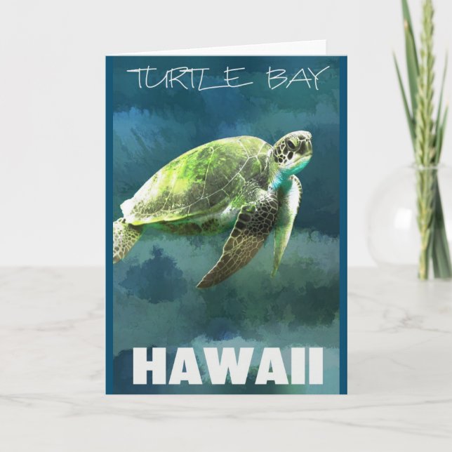 Tarjeta Tortuga marina hawaiana artística (Anverso)