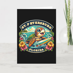 Tarjeta Tortuga marina linda de San Petersburgo Florida su