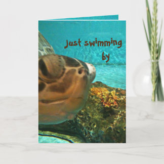 Tarjeta Tortuga marina nadando por el día del padre