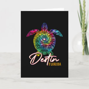 Tarjeta Tortuga marina Tie Dye Destin Florida Familia a ju