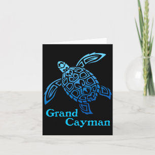Tarjeta Tortuga Marina Tribal Retro Islas Gran Caimán