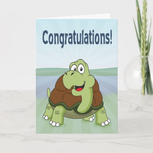 Tarjeta Tortuga Personalizado dulce sonriendo por felicita (Anverso)