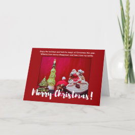 Tarjeta Tortuga Sulcata y cita de Navidad de Santa Claus