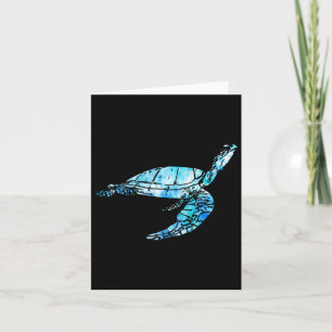 Tarjeta Tortuga Tie Dye Acuarela Mar Océano Salva Planeta