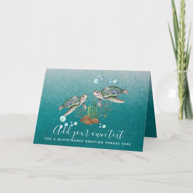 Tarjeta TORTUGAS DE MAR personalizadas (Anverso)
