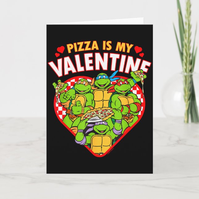 Tarjeta Tortugas Ninja Adolescentes Pizza Es Mi San Valent (Anverso)