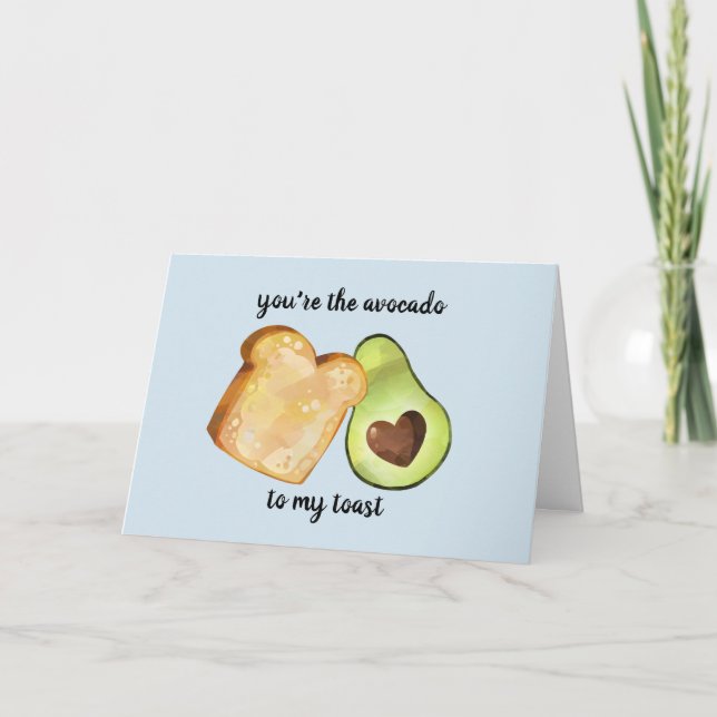 Tarjeta Tostada de aguacate amantes aniversario amor día d (Anverso)