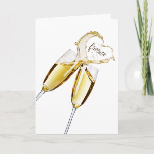 Tarjeta Tostada de champagne para el aniversario