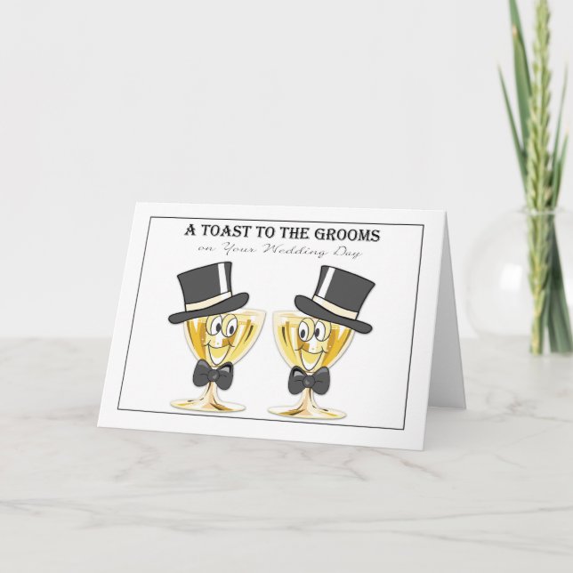 Tarjeta Tostada de Grooms Champagne, felicitaciones a los  (Anverso)