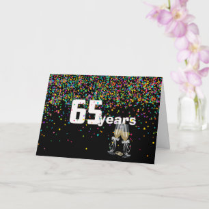 Tarjeta Tostada del 65 aniversario en confetti