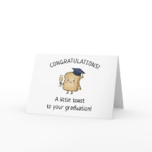 Tostada Kawaii Chiste Nuevo Graduado Felicitación