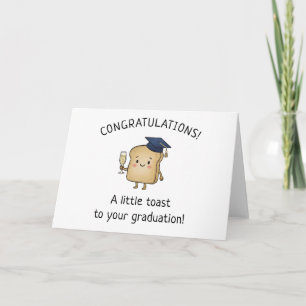 Tarjeta Tostada Kawaii Chiste Nuevo Graduado Felicitación