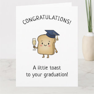 Tarjeta Tostada Kawaii Chiste Nuevo Graduado Felicitación 