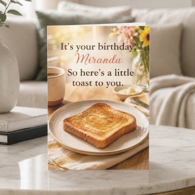 Tarjeta Tostada Pequeña Desayuno Divertido Cumpleaños Maña (Subido por el creador)